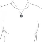 Spiritual Sanskrit Symbol Medallion Aum Om Ohm Necklace Pendant .925 Sterling Silver - Image 2