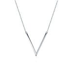 Minimalist Geometric Chevron V Pendant Necklace 14K Gold Plated Silver - Image 4