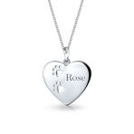 Paw Print Heart Shape Pendant Necklace Animal Lover Pet Dog Cat .925 Sterling Silver - Image 5