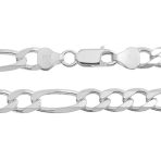 Large Solid Heavy .925 Sterling Silver 8mm Figaro Chain Link Necklace 18" - Image 4