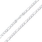 Large Solid Heavy .925 Sterling Silver 8mm Figaro Chain Link Necklace 18" - Image 3
