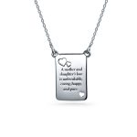 BFF Mother Daughter Heart Pendant Necklace Silver with Quote