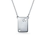 BFF Mother Daughter Heart Pendant Necklace Silver with Quote - Image 3