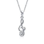 Music Teacher Student Treble Clef Pendant Necklace in Sterling Silver