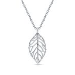 Native American Bohemian Leaf Pendant Necklace in Sterling Silver with Chain - Image 2