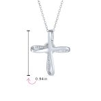 Bridal Necklace Sterling Silver Infinity Cross Simulated White Pearl Pendant - Image 4