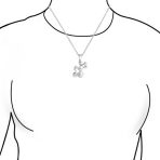 Elegant Winter White Pearl Snowman Pendant Necklace in Sterling Silver - Image 3