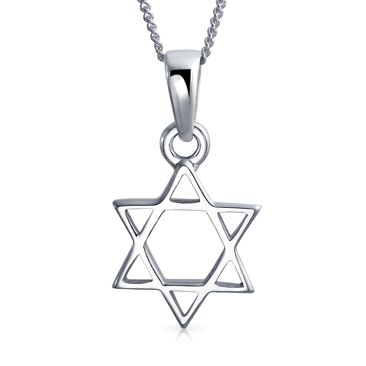 silver-necklace-star-of-david_appl-jcrp2806195-az_1 Classic Judaica Star of David Pendant Necklace in Sterling Silver for Teens - Image 1