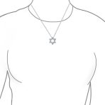 Traditional Star of David Pendant Necklace CZ Accent Sterling Silver Bat Mitzvah - Image 3