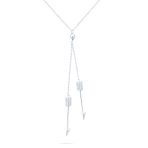 Vertical Dangle Lariat Pendant Necklace for Teens 14K Gold Plated Silver
