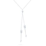 Vertical Dangle Lariat Pendant Necklace for Teens 14K Gold Plated Silver