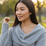 Vertical Dangle Lariat Pendant Necklace for Teens 14K Gold Plated Silver - Image 3