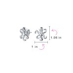Tiny Nautical Ocean Marine Life Squid Octopus Stud Earrings .925 Sterling Silver - Image 4