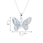 Iridescent Rainbow Abalone Shell Butterfly Pendant Necklace in Sterling Silver - Image 4