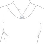 Iridescent Rainbow Abalone Shell Butterfly Pendant Necklace in Sterling Silver - Image 3