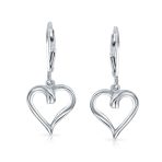 Delicate Open Heart Shaped Dangle Earrings Rose Gold Plated Sterling Silver - Image 4
