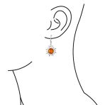 Tropical Honeymoon Dangle Gemstone Earrings with Amber and Sterling Silver - Image 5