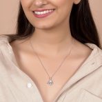 Sterling Silver 3D Geometric Elephant Pendant Necklace Origami Jewelry - Image 3