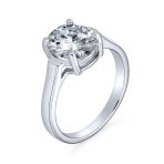 Oval Solitaire Statement Engagement Ring 3CT CZ Cubic Zirconia .925 Sterling Silver - Image 2
