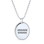 Medical ID Dog Tag Pendant Necklace Oval Rope Edge Stainless - Image 2