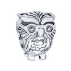 Set of 2 Wise Graduate Owl Bird & Book Charm Bead Oxidized Sterling Silver - Image 5