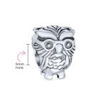 Set of 2 Wise Graduate Owl Bird & Book Charm Bead Oxidized Sterling Silver - Image 6