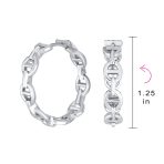 Round Paper Clip Link Mariner Chain Link Hoop Earrings Gold - Image 8
