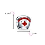 Red RN Nurse Hat Charm Bead Sterling Silver for European Bracelets - Image 3