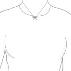 Bridal Necklace Sterling Silver CZ Ribbon Bow Pendant Romantic Holiday Gift - Image 3