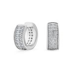 Minimalist Pave CZ Band Cartilage Ear Cuffs Clip Wrap Earrings Sterling Silver
