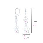 BFF Animal Lover Paw Print Dangle Chandelier Earrings Silver - Image 8