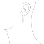 Tiny World Peace Sign Dangle Earrings Lightweight Long Chain Threader Silver - Image 3