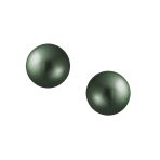Classic Black Peacock Simulated Pearl Drop Ball Earrings  Sterling Silver - Image 2