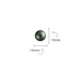 Classic Black Peacock Simulated Pearl Drop Ball Earrings  Sterling Silver - Image 4