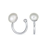 Minimalist Spiral Wire Ear Cuff Cartilage Earrings Freshwater Pearls Gold Plated