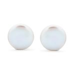 Bridal White Biwa Coin Pearl Clip-On Earrings Non-Pierced - Image 2