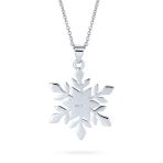 Holiday Pendant Necklace & Pearl Snowflake Earrings Jewelry Set Silver Plated - Image 4