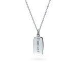 Inspirational Live Love Laugh Dog Tag Pendant Necklace in Sterling Silver - Image 2