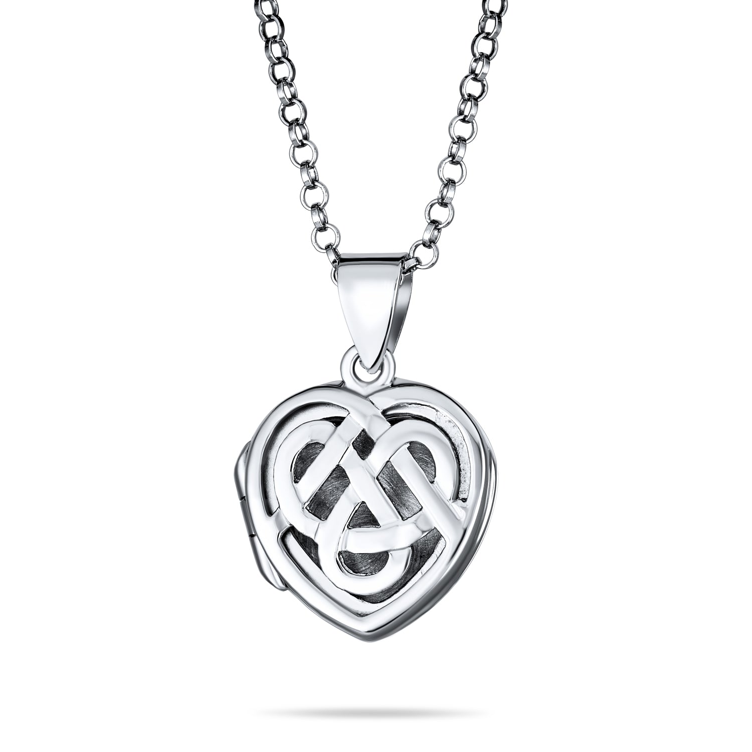 silver-pendant-necklace-heart-celtic-filigree-pmr-l10263_1 Small BFF Infinity Knot Celtic Heart Locket Necklace for Essential Oils & Photos - Image 1
