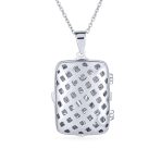 Vintage Style Keepsake Infinity Rectangle Photo Locket Pendant Necklace .925 Sterling Silver - Image 2