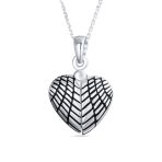 MY Angel Word Angel Wing Heart Locket Pendant Necklace .925 Sterling Silver - Image 2
