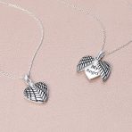 MY Angel Word Angel Wing Heart Locket Pendant Necklace .925 Sterling Silver - Image 5