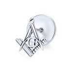 Freemasons Masonic Compass Brooche Pin Men Sterling Silver