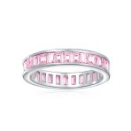 Cubic Zirconia Cocktail Statement Ring: Emerald Cut Baguette CZ Eternity Band - Image 8