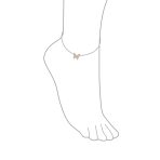 Summer Garden Opalescent Butterfly Pink Opal Anklet Ankle Bracelet  Silver - Image 3