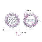 Removable CZ Cubic Zirconia Halo Earring Jackets for Studs .925 Sterling Silver - Image 31