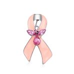 Set of 3 Ribbon Brooch Pins Crystal Accents Enamel Silver Plated - Image 6