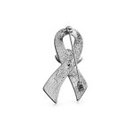 Set of 3 Ribbon Brooch Pins Crystal Accents Enamel Silver Plated - Image 9