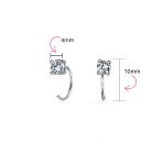 Set of 2 Tiny CZ Solitaire Threader Stud Earrings Gold Plated Sterling Silver - Image 4