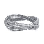 Omega Snake Cobra Wide Bangle Twisted Bracelet Set Gold Plated Stainless Steel - Image 2